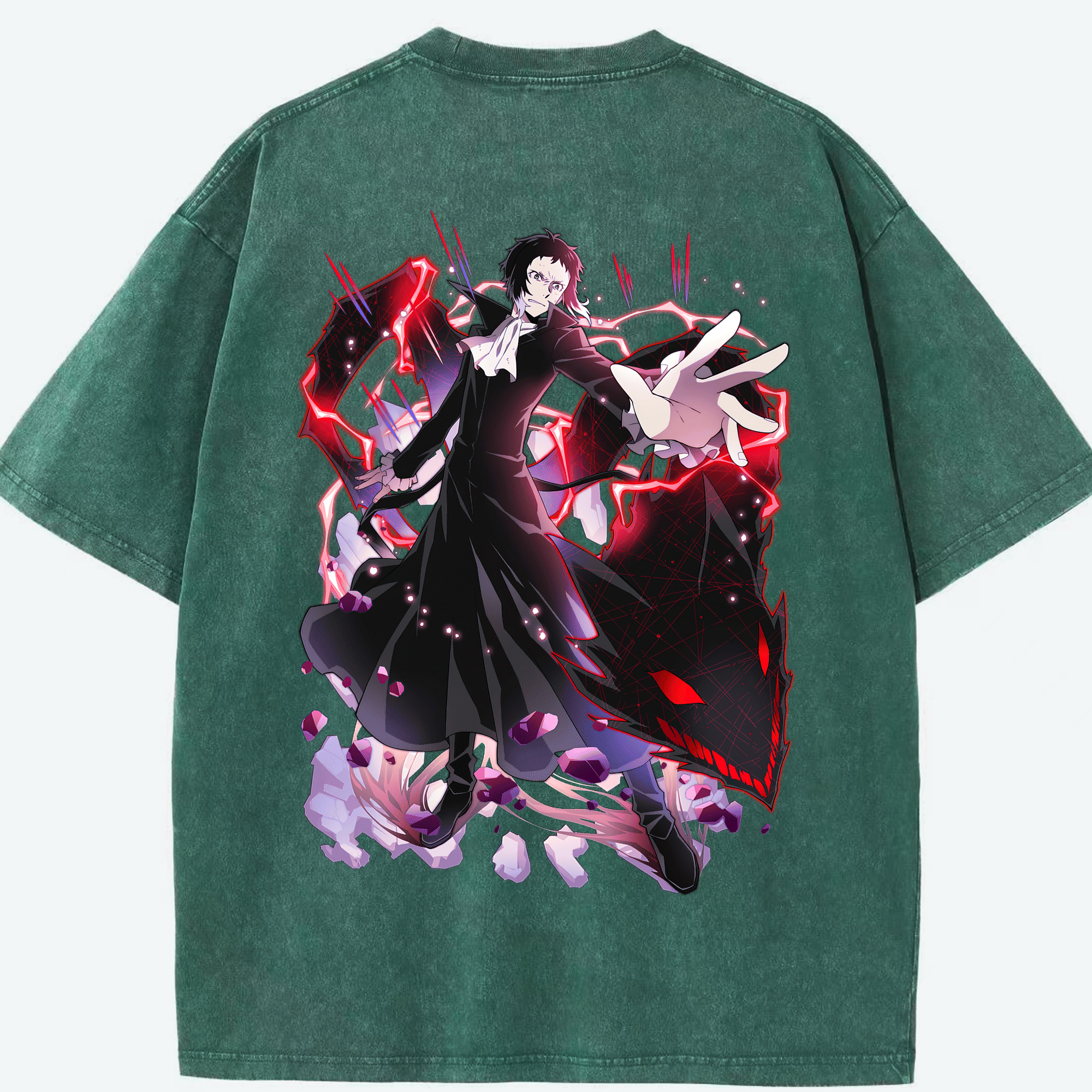（画像用） 文豪ストレイドッグス Bungo Stray Dogs 綿100% ヴィンテージ風 半袖Tシャツ（背面プリント）